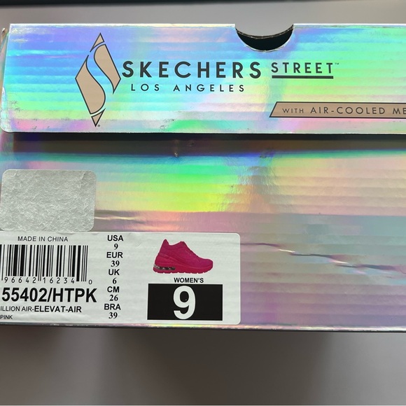 Women's Skechers Million Air - Elevated Air Fashionable, Fuchsia, Medium Size 9 - Picture 7 of 7